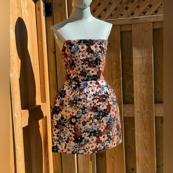 🆕 BRONX & BANCO 🧿 NWOT Maraya Floral Sequin Mini Dress, Pink Multi, Sz XS US 2 - Picture 5 of 17